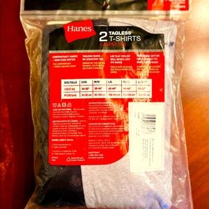 Hanes Tee Shirt Men’s 2 pack/XXL Tag-less